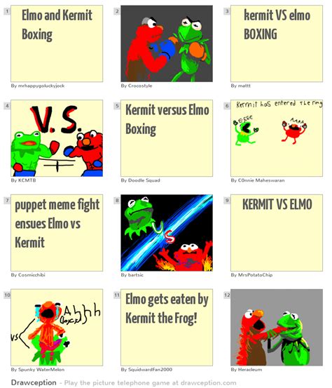 Elmo and Kermit Boxing - Drawception