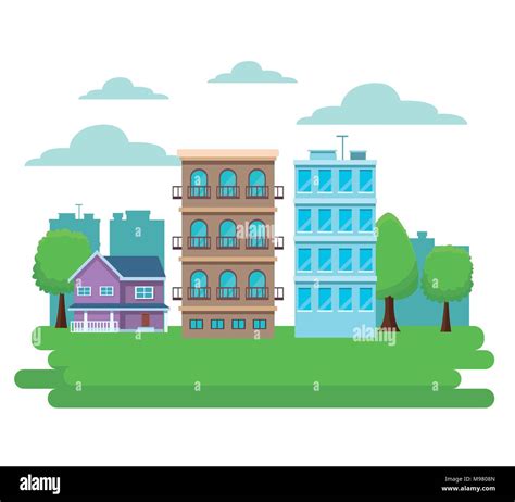 City buildings cartoon Stock Vector Image & Art - Alamy