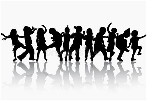 Silhouettes D'enfants De Danse Illustration de Vecteur - Illustration du silhouettes, contour ...