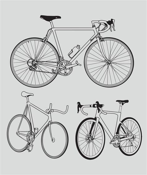 Line art vector of road bike bicycle in any kind of frame 15082680 ...