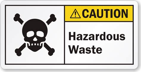 Caution Hazardous Waste Label, SKU: LB-2313