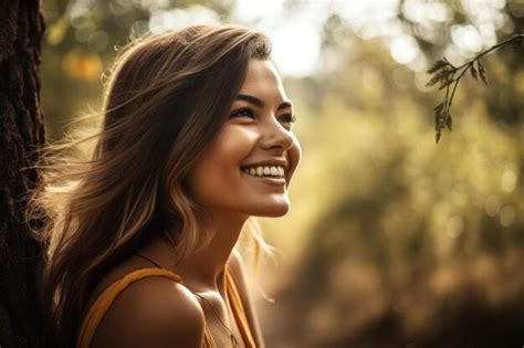 Premium AI Image | Shot of a young woman happily smiling while being at ...