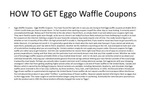 Free Printable Coupons Eggo Waffles - Free Templates Printable