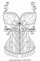 Adult Coloring Book Page Corset Bow Stock Vector Royalty Free  sketch template