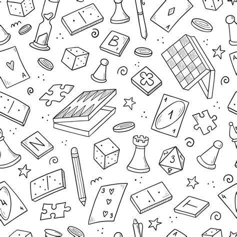 Hand drawn seamless pattern of board game 4262744 Vector Art at Vecteezy