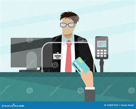 Bank Teller Cartoon Vector | CartoonDealer.com #10924141