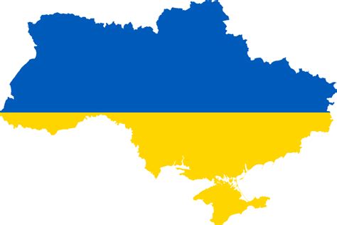 Ukraine Flag Map - Openclipart