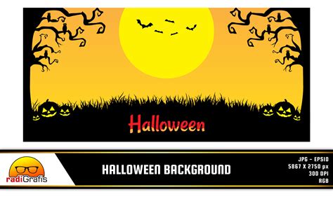 Halloween with Yellow Sky Graphic by radigrafis · Creative Fabrica