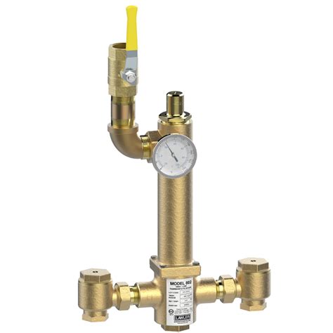 Lawler 86008-05 Series 802 High-Low Mixing Valve With Thermometer & Sh – PlumbEStore