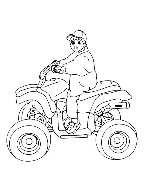 A Boy on ATV coloring page - Download, Print or Color Online for Free