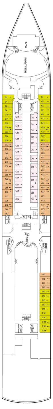 P&O Cruises Arcadia Deck Plans: Ship Layout, Staterooms & Map - Cruise ...