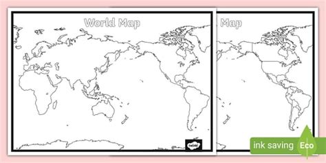 Blank World Map | New Zealand Centred Blank World Map