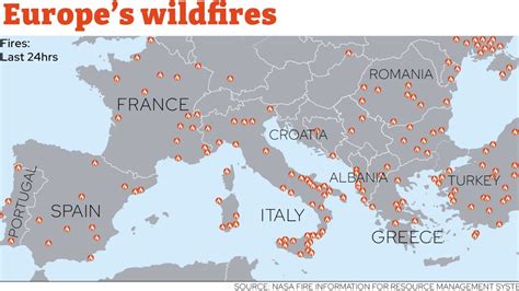 Europe fires map: Where wildfires are still blazing in Greece, Portugal and Croatia, and other ...