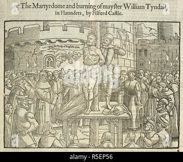 The martyrdom of William Tyndale at Vilvoorde Castle, Brussels in Stock ...