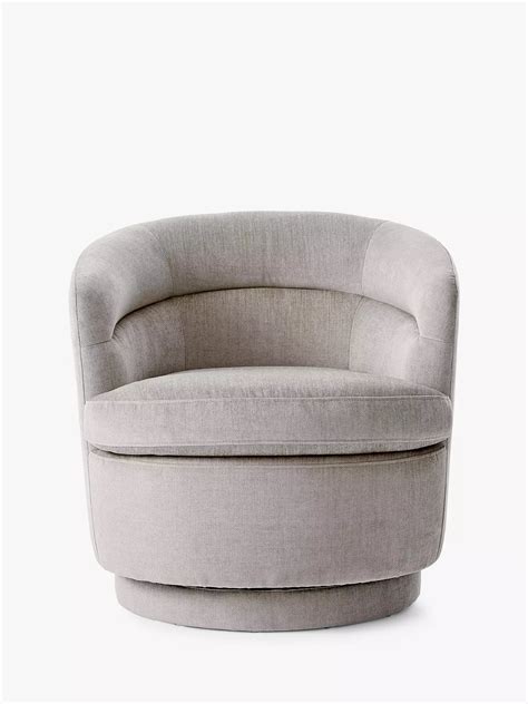 west elm Viv Swivel Chair, Taupe Velvet at John Lewis & Partners