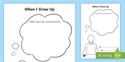 When I Grow Up Worksheet / Worksheet (teacher made)