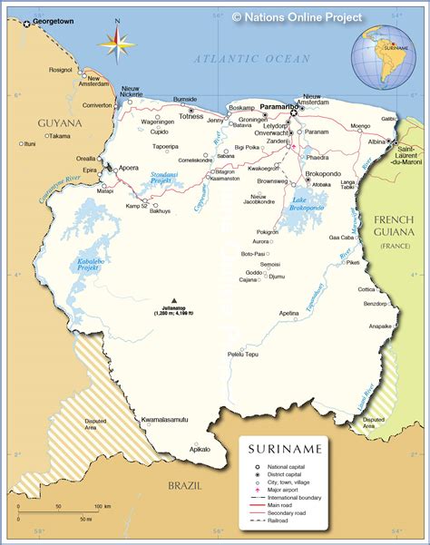 Political Map of Suriname - Nations Online Project