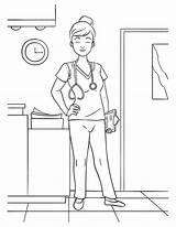 Premium Vector  Nurse coloring Page For Kids sketch template