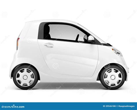 Side View Of 3D White Mini Car Stock Photo - Image: 39546188