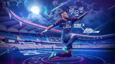 Neymar Jr, In Stadium Moon Sky Background HD PSG Wallpapers | HD ...