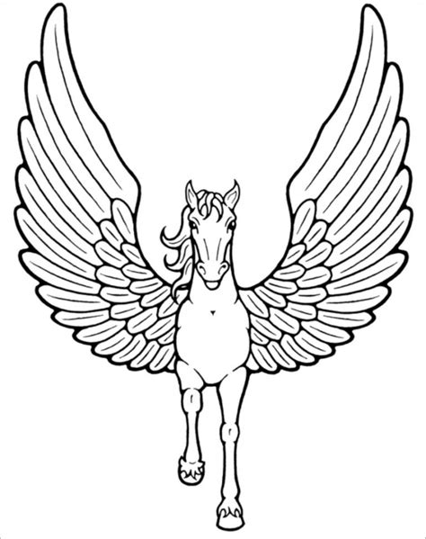 Winged Unicorn Coloring Pages - ColoringBay