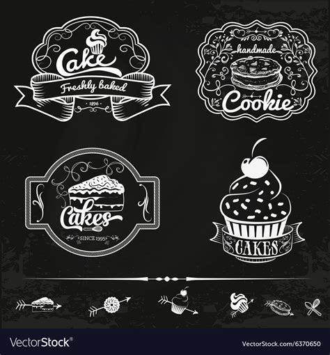 Set of bakery and cakes labels design Royalty Free Vector