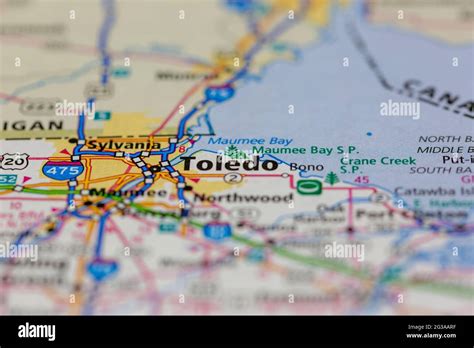 Toledo Ohio USA shown on a Geography map or Road map Stock Photo - Alamy