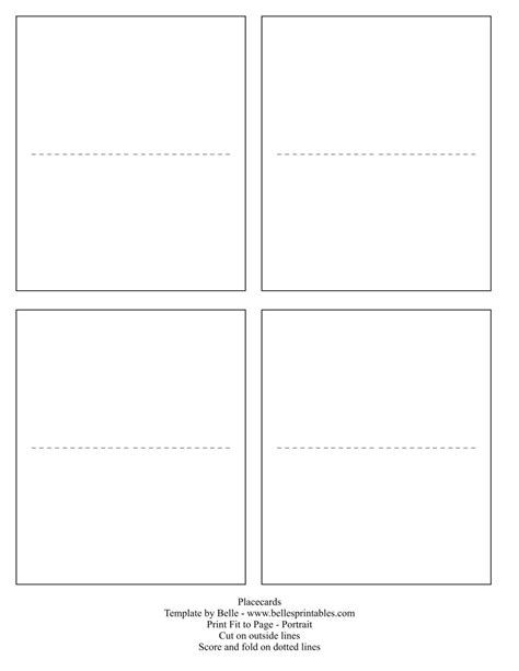 Fold Over Place Card Template - Best Business Templates