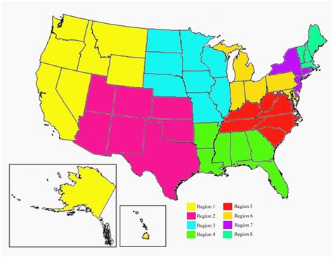 United States Map Divided Into 5 Regions - Printable Map