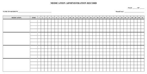 Free Medication Administration Record Template Pdf - Printable Form, Templates and Letter