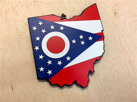 Ohio State Shape Wood Flag – Patriot Wood