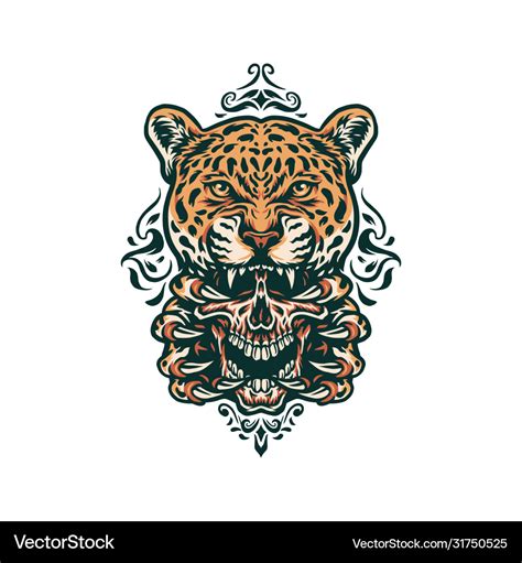 Jaguar and skull Royalty Free Vector Image - VectorStock