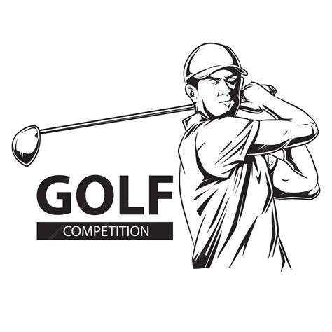 Premium Vector | Golf logo swing shoot vector illustration on white ...