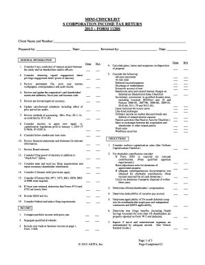 Tax Return Preparation: Aicpa Tax Return Preparation Checklist