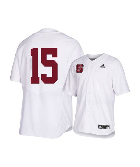 Men's NC State Wolfpack 15 J.T. Jarrett White Baseball Jersey