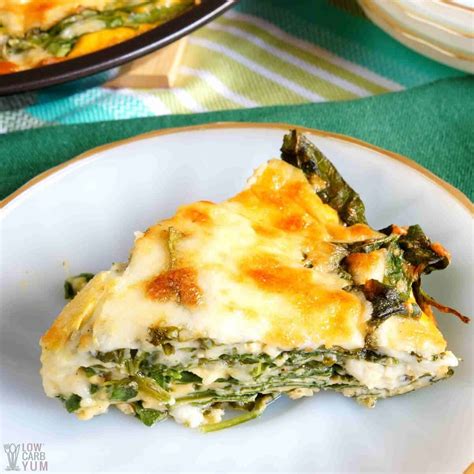 Crustless Spinach Cheese Pie - Gluten Free - Low Carb Yum