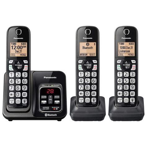 Panasonic 3 Hand Set DECT 6.0 Digital Phone System with Link2Cell ...