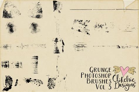 Grunge Photoshop Brushes Collection 50% Off Grunge Digital Brushes, 100 .png Texture Images ...