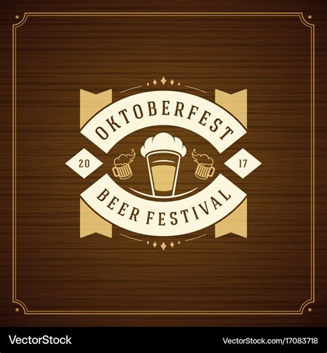 Oktoberfest beer festival celebration vintage Vector Image