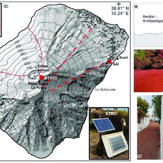 (a) Location of the study area. (b) Map of Stromboli island with... | Download Scientific Diagram