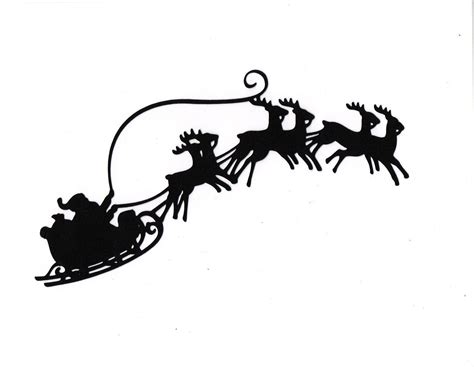 LARGE Santa Sleigh reindeer Silhouette die by simplymadescrapbooks