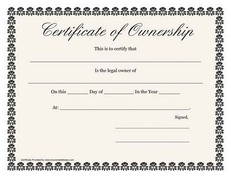 ️5+ Free Sample of Certificate of Ownership form Template ️