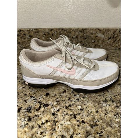 Nike Air Golf Shoes 8.5 Women’s Pink And White EUC. - Depop