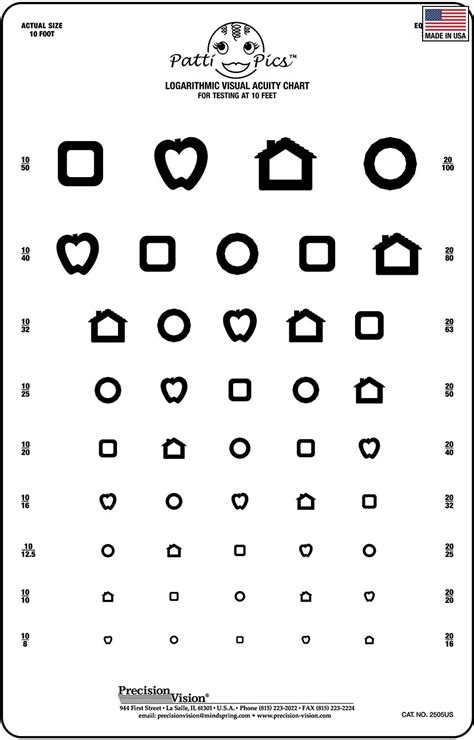 Buy Kids Eye Chart Test Wall Chart 9”x14” - Patti Pics 9 Line Wide Spaced Online at desertcartKUWAIT