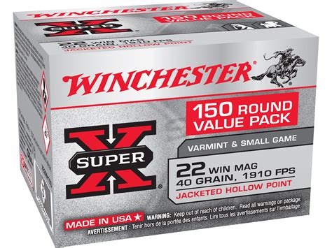 Winchester Super-X Ammo 22 Winchester Mag Rimfire (WMR) 40 Grain