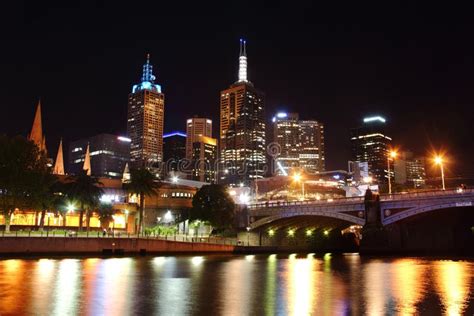 Night View Over Yarra River Stock Photo - Image of princes, melbourne ...