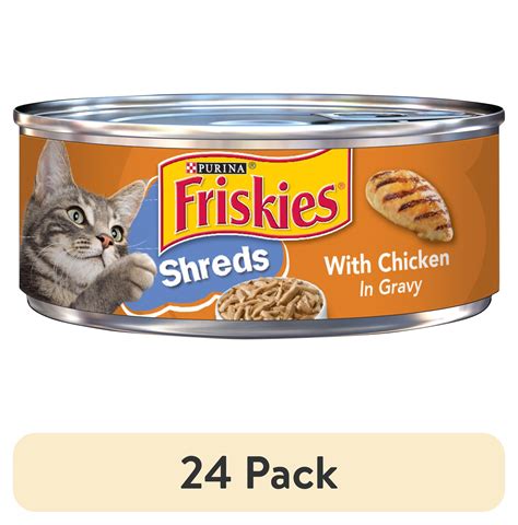 (24 pack) Purina Friskies Shreds With Chicken in Gravy, Wet Cat Food, 5 ...