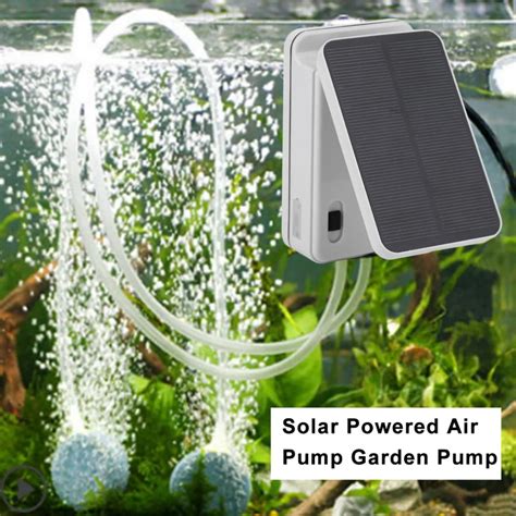 0.3L/min Portable Solar Powered Air Pump Outdoor Fishing Fountain ...