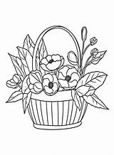 Flower Basket Coloring Pages Printable For Free Download sketch template
