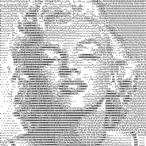 ASCII Art - Monochrome drawing in alphanumeric characters